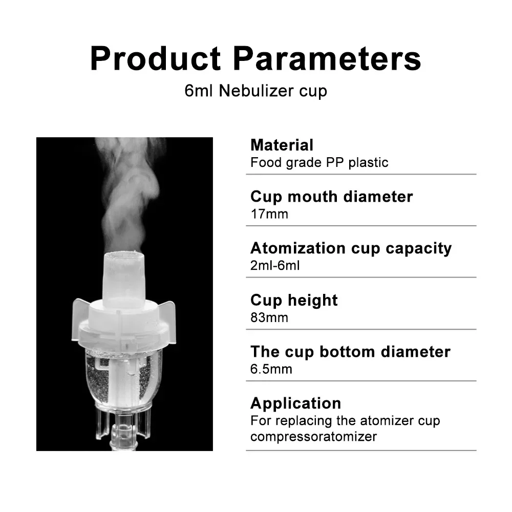 Nebulizer Inhaler Cup Parts Medicine Tank Compressor Nebulizer Accessory Asthma Inhaler Atomized Spray Injector Health Care