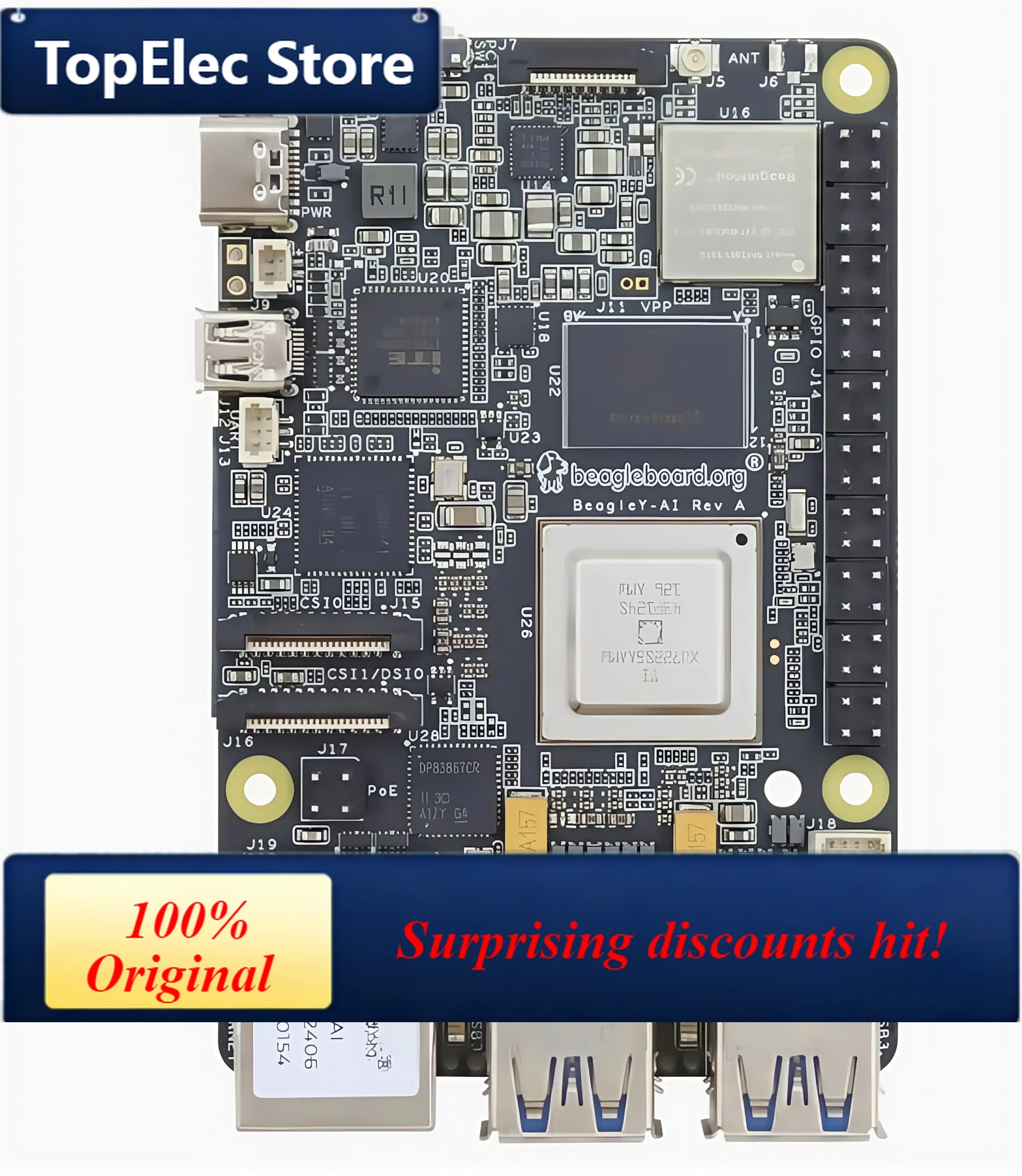 TopElec BEAGLEY-AI 4TOPS computing power AI processor BEAGLEBOARD evaluation board