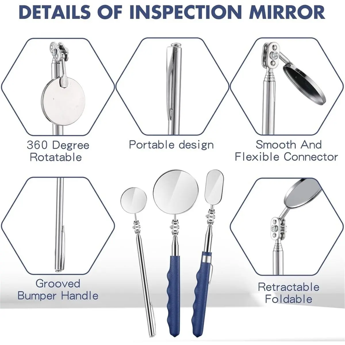 1set Inspection Scopes Set, Round and Oval Shapes, Mechanical Tools,Plumbing Inspection Kit