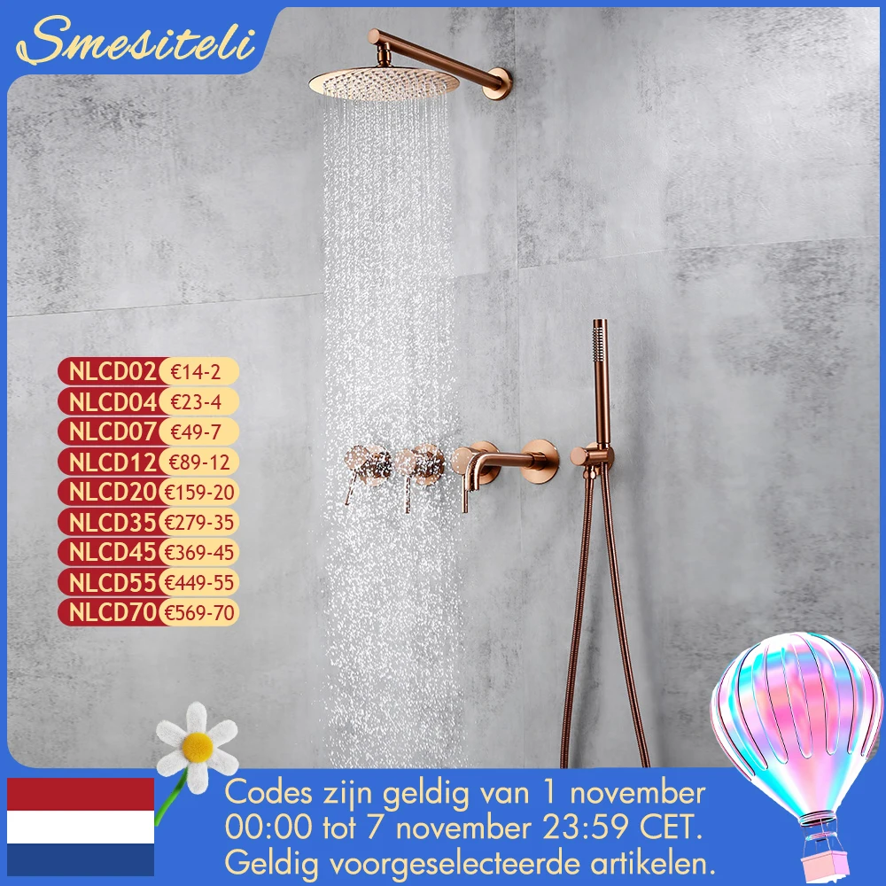 Shower System Bathtub Faucet Set Bath Mixer Tap Kamar Mandi Rain Headshower Kit Panas dan Dingin dengan Kuningan Handshower Smesiteli