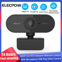 Elecpow New 1080P Webcam Full HD Web Camera With Microphone USB Plug Video Cameras For PC Computer Mac Laptop Desktop Conference