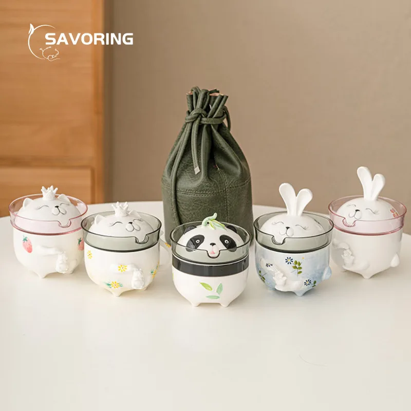 

Ручная роспись дорожный чайный сервиз Gongfu фарфоровый мате китайские принадлежности чашки церемония чайная чашка роскошная чашка Gaiwan горшок пара крышек чаша