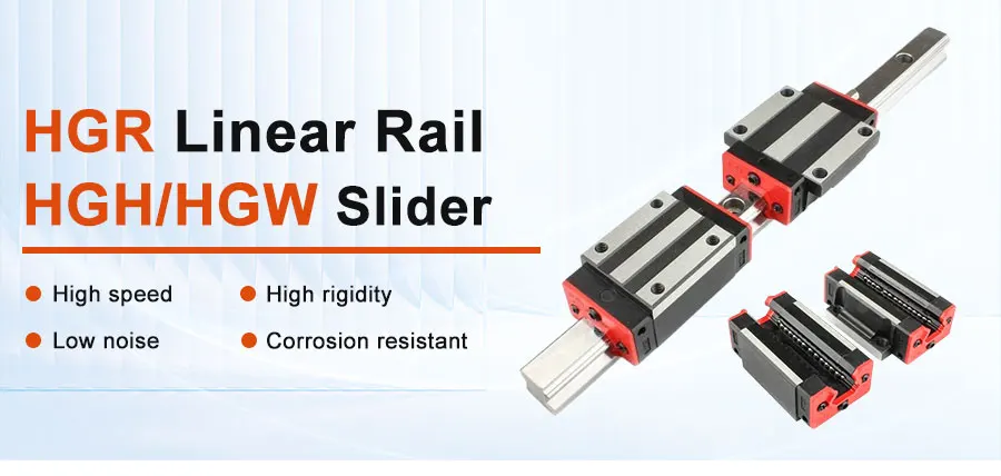 1 Satz quadratische lineare Führungsschiene HGR20 und HGH20CA HGW20CC HGH20HA HGW20HC Stahlblock-Gleitblock 150 mm-1200 mm CNC-Gleitsystem – Detail 3