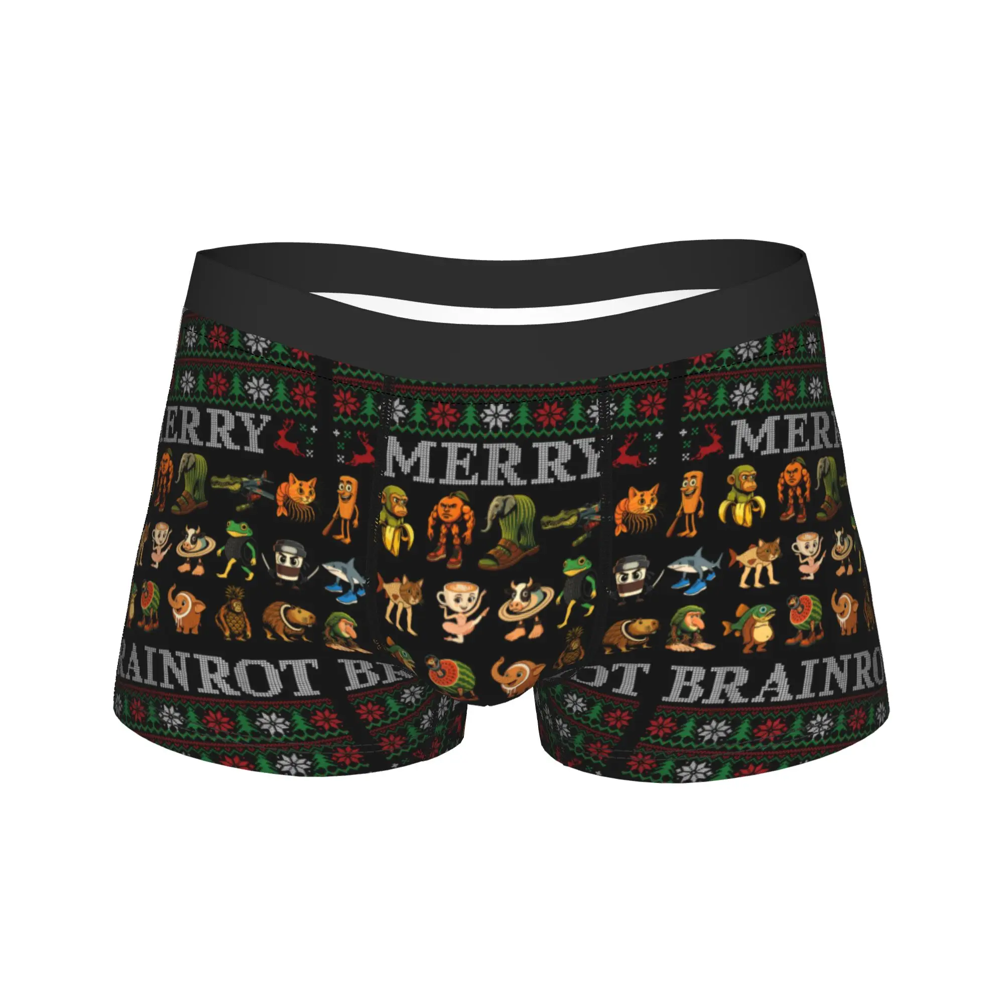 

Man Merry Christmas Funny Italian Brainrot Underwear Xmas Sexy Boxer Briefs Shorts Panties Male Mid Waist Underpants M-XXL