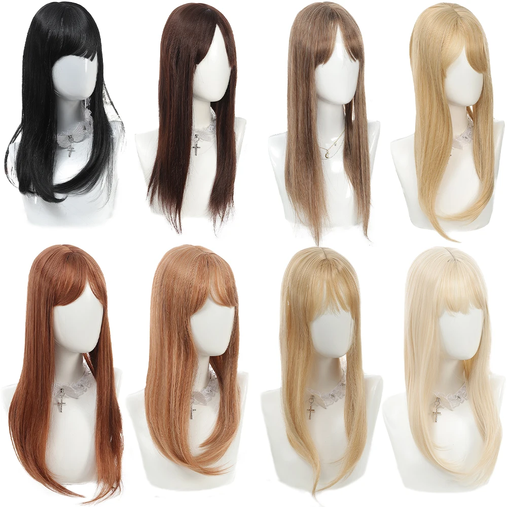 Blonde Synthetic Hair Wigs Long Straight Hair Blonde Color Natural Hair Line Heat Resistant Fiber Hair Wigs for Fashion Women