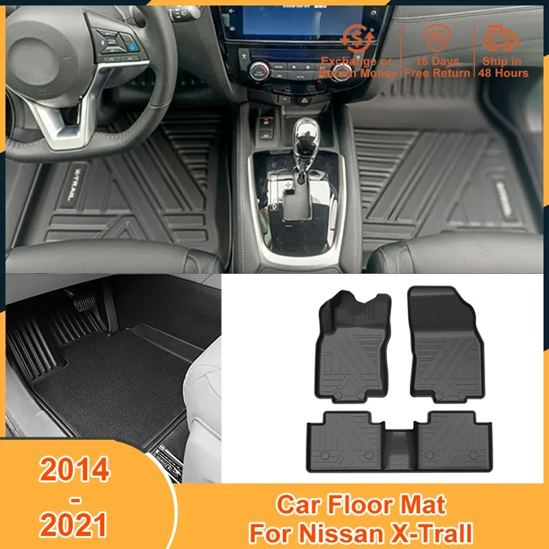 

2014-2021 Foot Pad for Nissan X-Trail 2014 2015 2016 2017 2018 2019 2020 2021 Accessories Non-Slip Waterproof Scratch Floor Mats