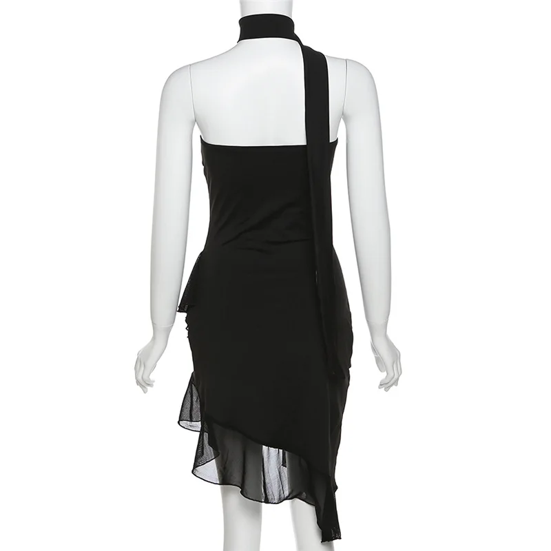 Vestido de festa plissado de meia renda feminino, Cintura alta, Vestido de baile dividido, Elegante, Rosa, Preto, Sem costas, Curto, Mini, Novo design, Em stock