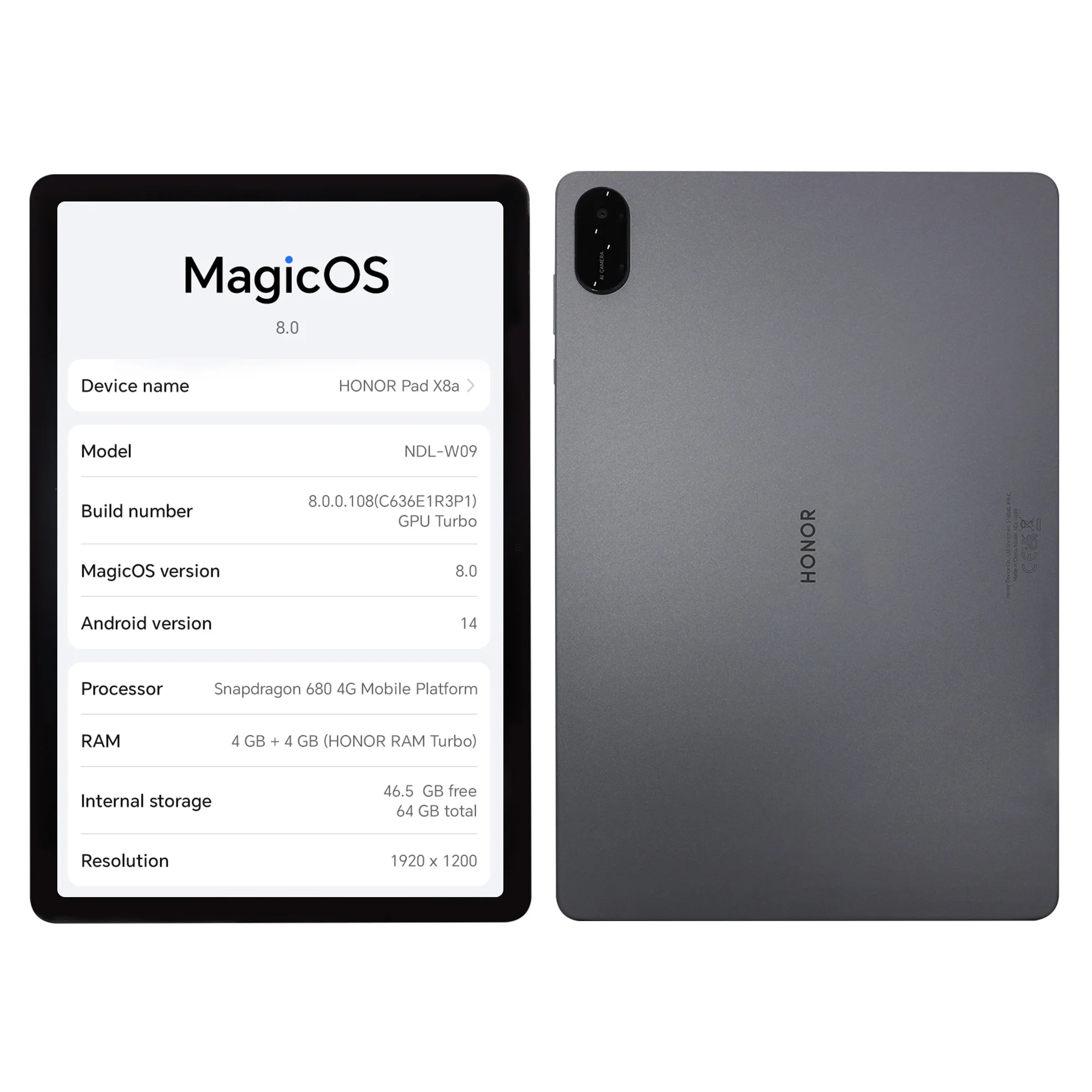 تابلت HONOR Pad X8a الإصدار العالمي للكمبيوتر اللوحي 4 جيجابايت 64 جيجابايت 11 بوصة 90 هرتز عرض 8300 مللي أمبير بطارية سنابدراجون 680 أندرويد 14 واي فاي حافظة معدنية