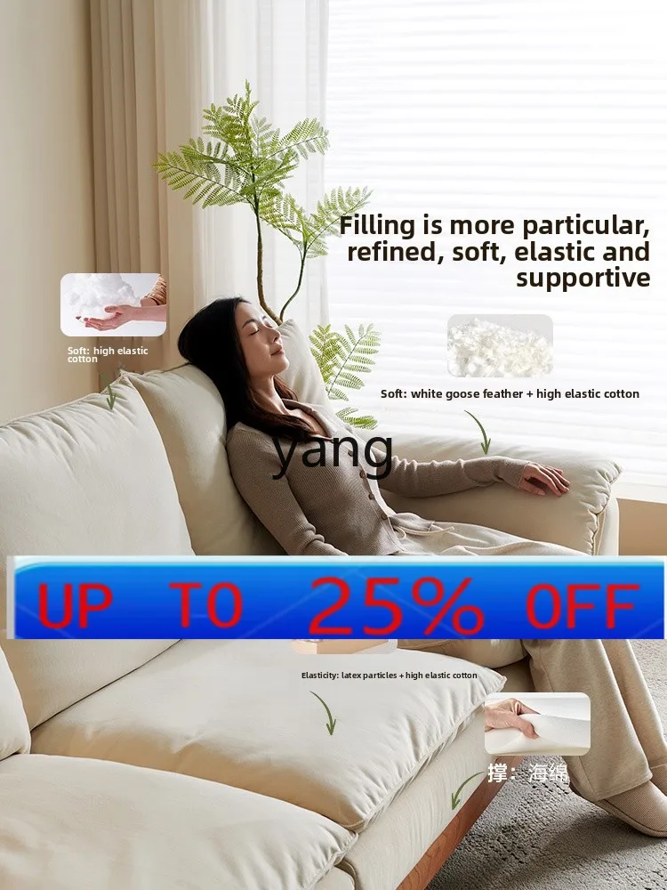 

Lmm log wind living room small apartment removable and washable cat scratching fabric solid wood sofa