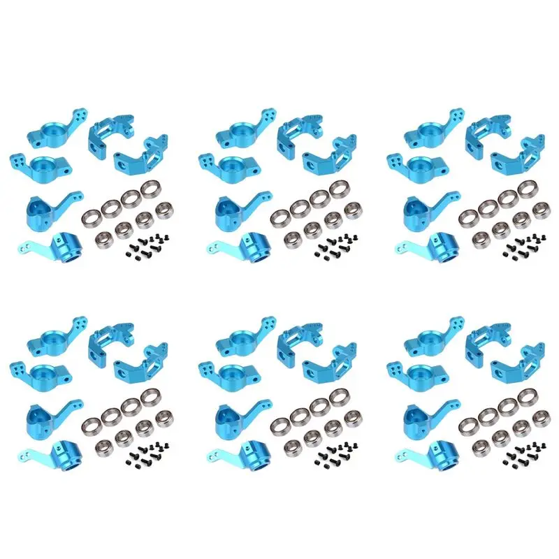 

ABXE-12X For 1/10 94123 94111 HSP 102010 102011 102012 02013 02014 Ball Bearing Aluminum Alloy Steering Hub Mount Set,Blue