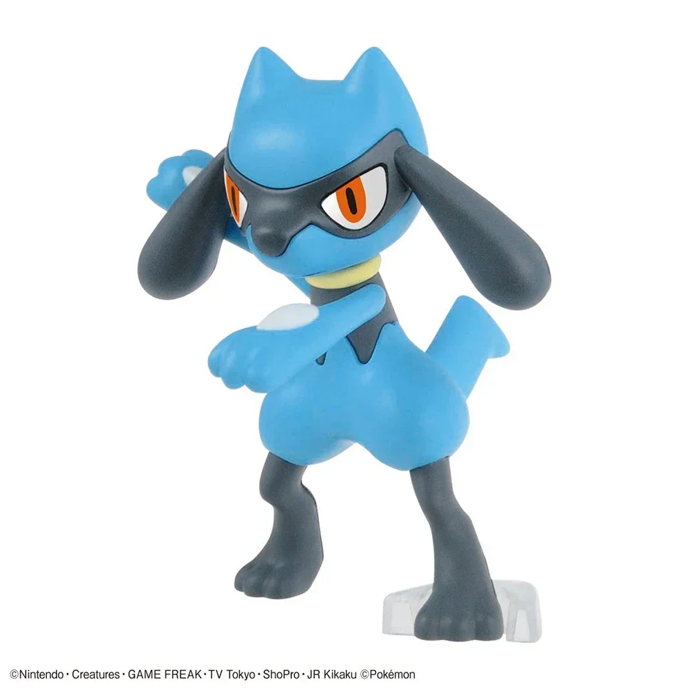 Original Bandai Pokemon Figures Plamo Series Lucario Riolu Model Toys Figures Assembly Collectible Ornaments Figure Model Toys