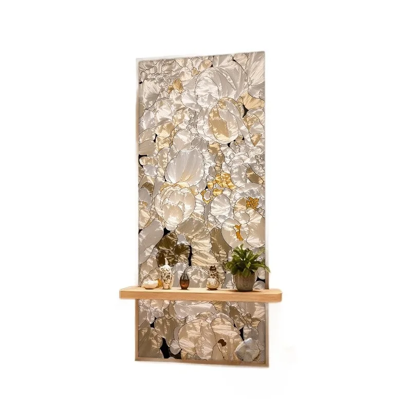 

Handmade enamel art glass screen bedroom living room European style decorative painting entrance partition wall