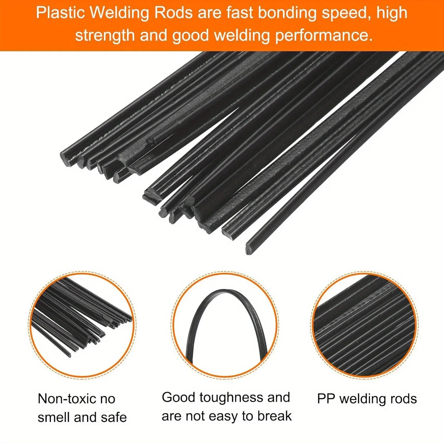

50 plastic welding rods, 200MM/7.9 inches, suitable for repairing PP/ABS plastic welding machines.