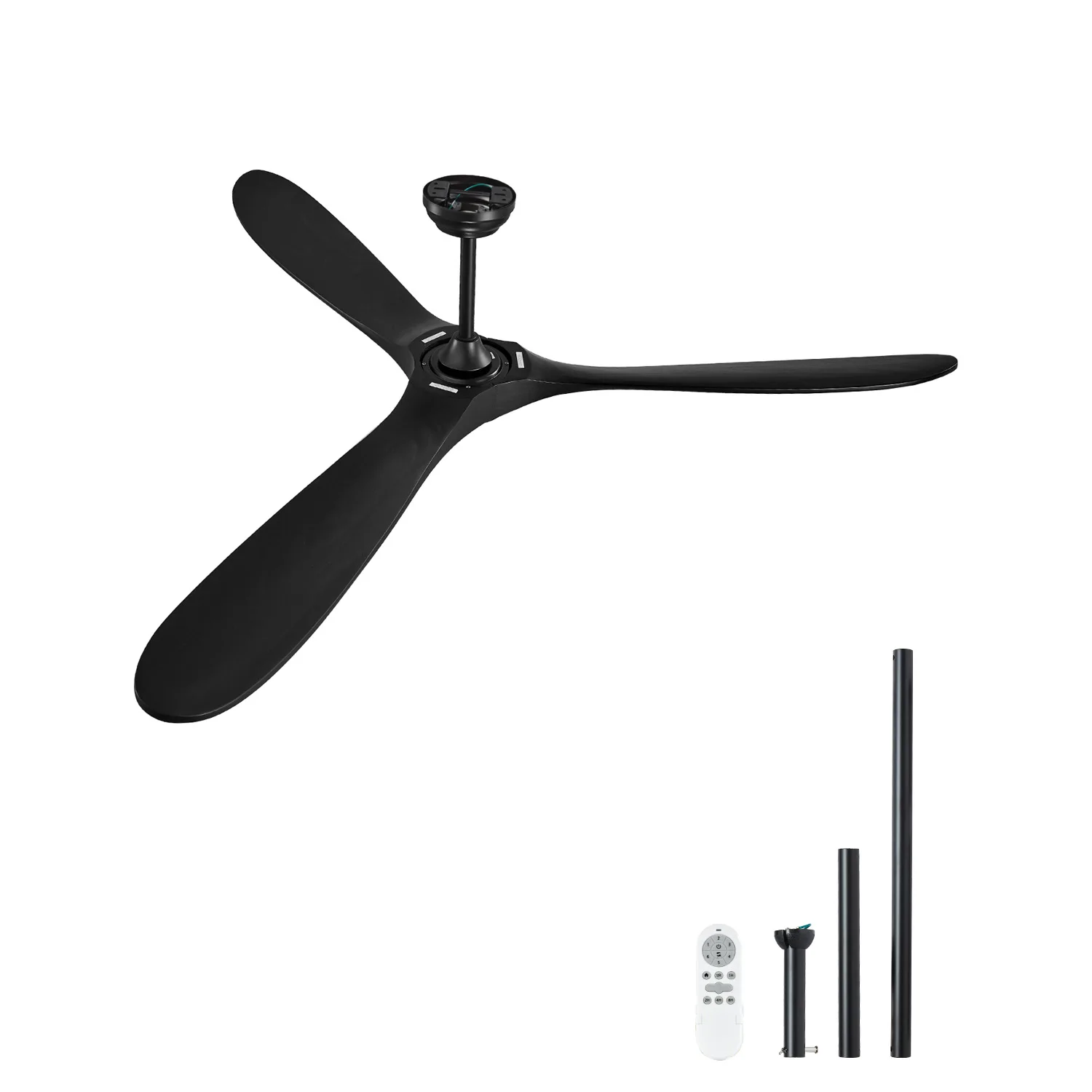 SucceBuy Ceiling Fan without Light Remote Control Reversible DC Motor Modern Low Profile Flush Mount Exterior Fan for Bedroom