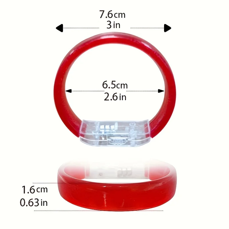 1 قطعة سوار فقاعة وامض LED-توهج في الظلام هدايا الحفلات شفافة عالية صديقة للبيئة البلاستيك لامع الأساور