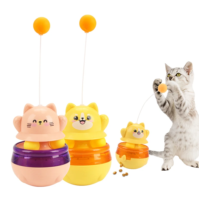 

3-in-1 Tumbler Leaky Ball Interactive Cat Toy Removable Adjustable Hole Plastic Indoor Puzzle Feeder Pet Slow Food Dispenser