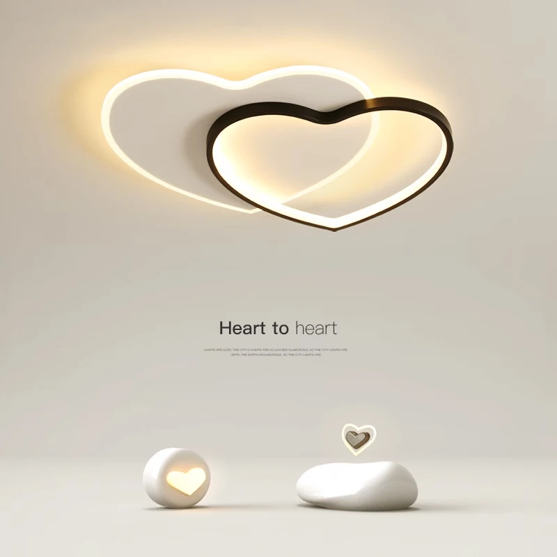 

Modern Simple Heart Shape Led Ceiling Lamp Creative Love Warm Children's Room Lamps Lighting Home Lustre Bedroom Lights Fixtures