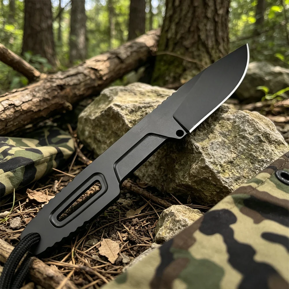 

Full Tang Fixed Blade Knife, 7Cr13MoV Blade with Protective Sheath, Ergonomic Handle, Portable Outdoor EDC Rescue Practical Tool