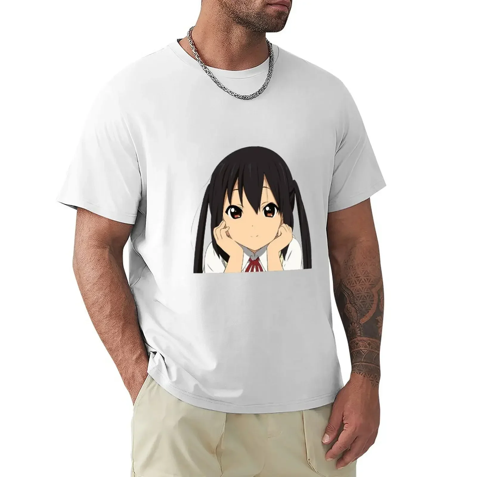 Azusa Nakano K-On! Anime T-Shirt sports fans blacks mens graphic t-shirts hip hop