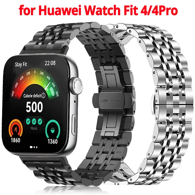 Correa de acero inoxidable para HUAWEI Watch FIT 4 /Fit 4 Pro /Fit 3 correas de reloj para Huawei Fit4 accesorios de pulsera de Metal