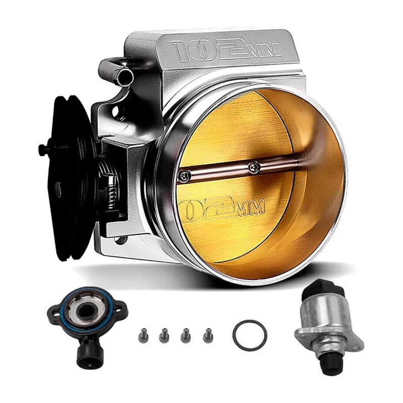 102Mm Aluminum 4 Bolt Throttle Body +TPS IAC For GM Gen III LS1 LS2 LS6 LS7 LSX Replacement Accessories