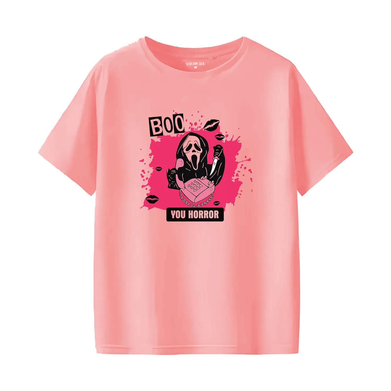 

Funny cartoon print showcases your personality, round neck fashionable and simple women's short sleeved T-shirt