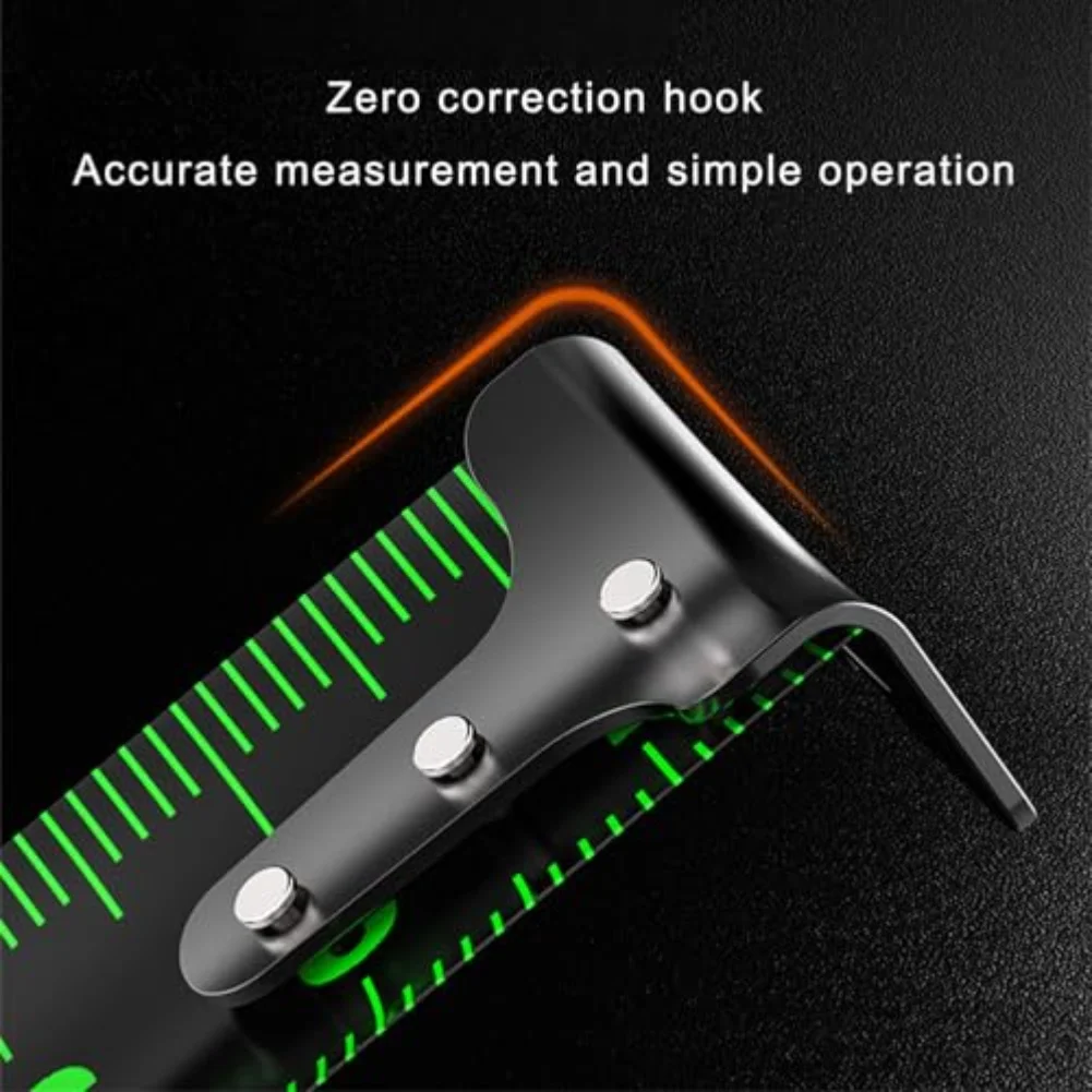 

1 шт. самоблокирующаяся стальная рулетка высокой видимости, флуоресцентная прецизионная измерительная рулетка для архитектурной техники