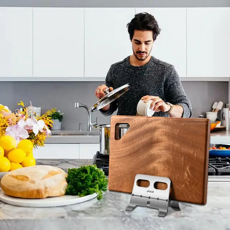 

Cutting Board Rack Adjustable Gravitation Based Holder For Chopping Board Vertical Pot Lid Rack Multifunctional Innovative Book