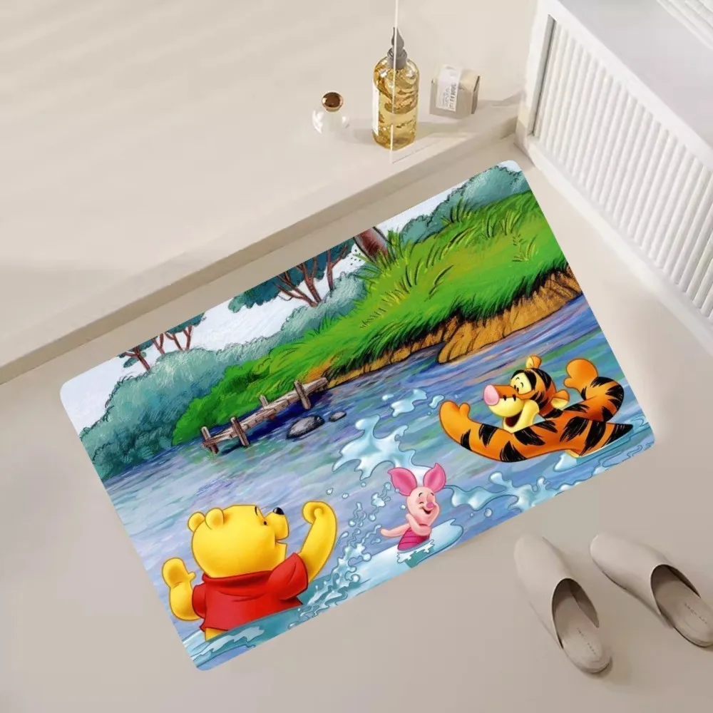 MINISO Winnie the Pooh tappetino camera da letto cucina porta bagno casa piede Super assorbente antiscivolo