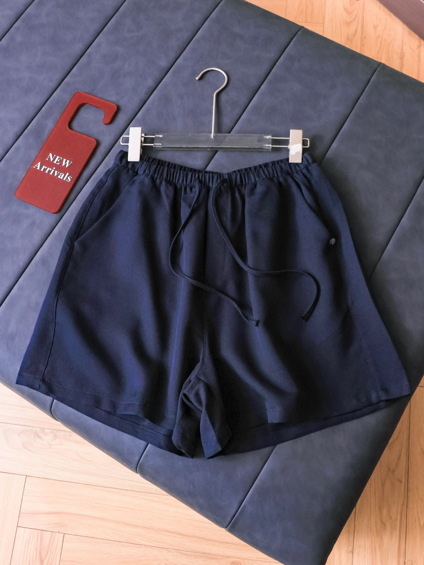 High Waist Wide Leg Pants Women's Casual Trousers Mixed Fiber Elastic Cool Sensation Skin-friendly Drawstring Loose Fit