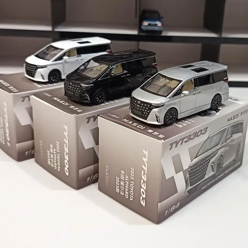 

1:64 ALPHARD 2023, легкосплавный автомобиль, литье под давлением и игрушечный транспорт, модель автомобиля, миниатюрная масштабная модель автомобиля, игрушки для детей