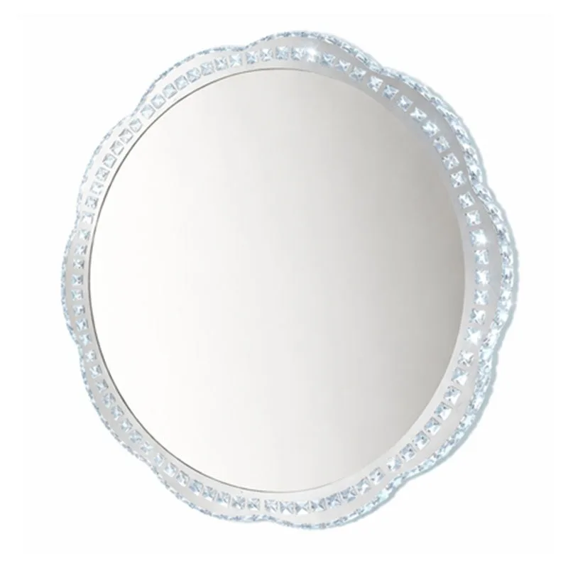 

Nordic bedroom vanity dresser round crystal single-sided led vanity studio fill light beauty mirror