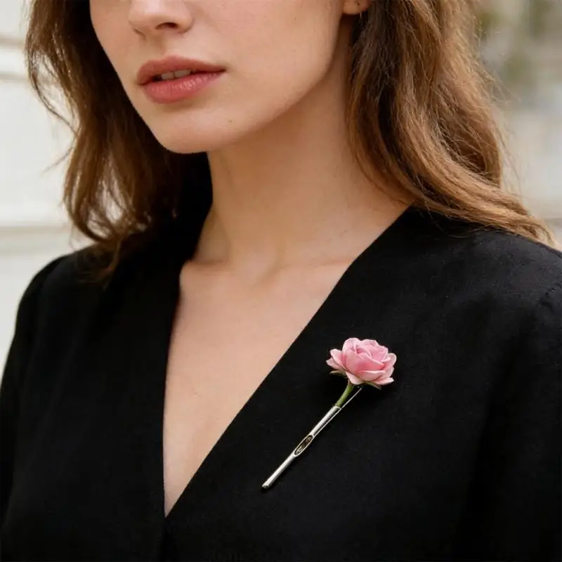 Einfache Zweig Design Einsatz Brosche Metall Revers Pin Boutonnieres Halter Halten Getrocknete Für Frauen Männer – Detail 3