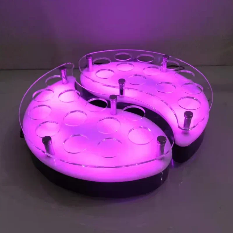 

Led Shot Tray Acrylic rotate Shot Glass Serving Tray Glass Holder For Shots