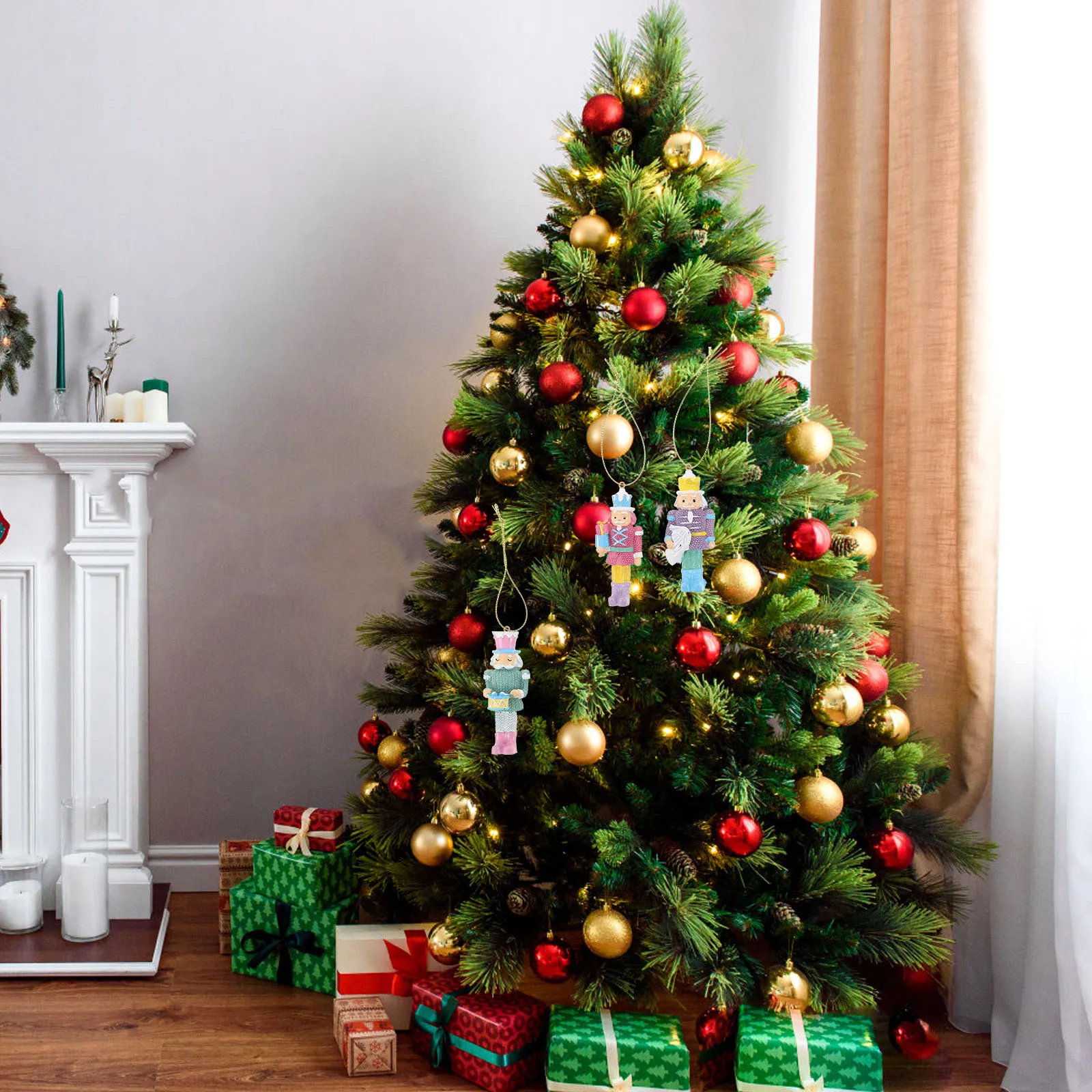 

4Pcs Christmas Resin Nutcracker Hanging Ornament Lovely Xmas Tree Decor Party Decoration Hanging Nutcracker Ornament