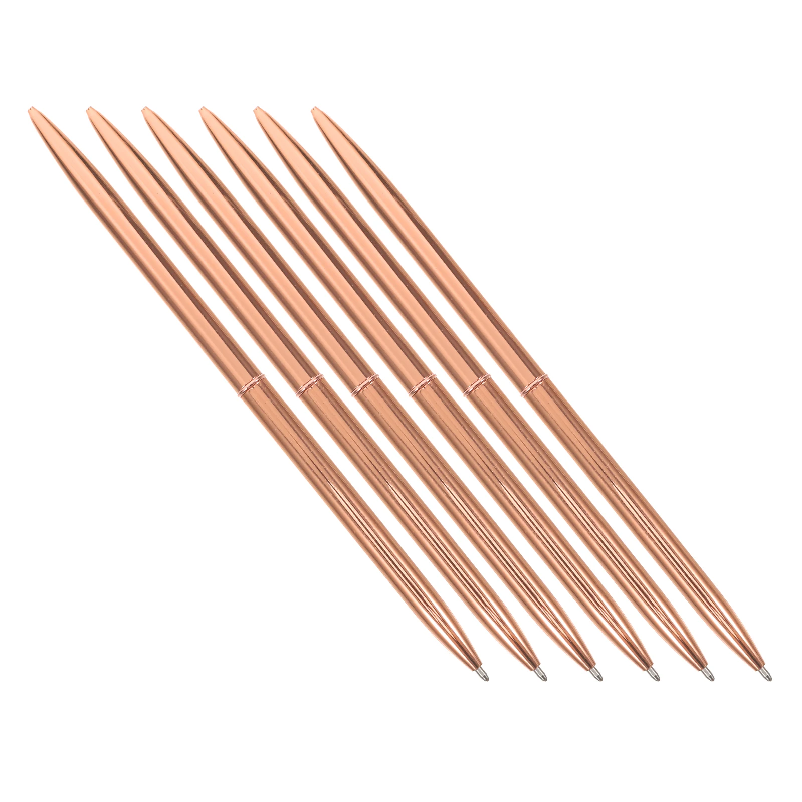 

6Pcs Metal Ballpoint Pens Smooth Writing Elegant Refillable Ink Lightweight Office Business Signature Note Taking Pen