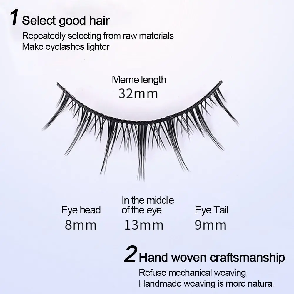 Neue konische falsche Wimpern, schwarze C-gekräuselte Anime-Wimpern, einzelne Wimpern