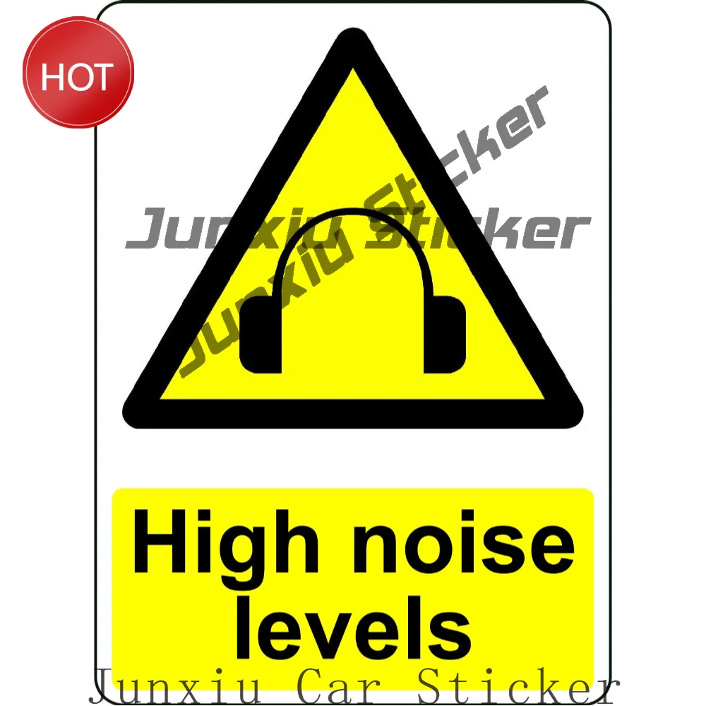 Warning High Noise Levels PVC Sticker For Equipment Panels And Workplace Entrance Doors Workplace Hazard Awareness Decal