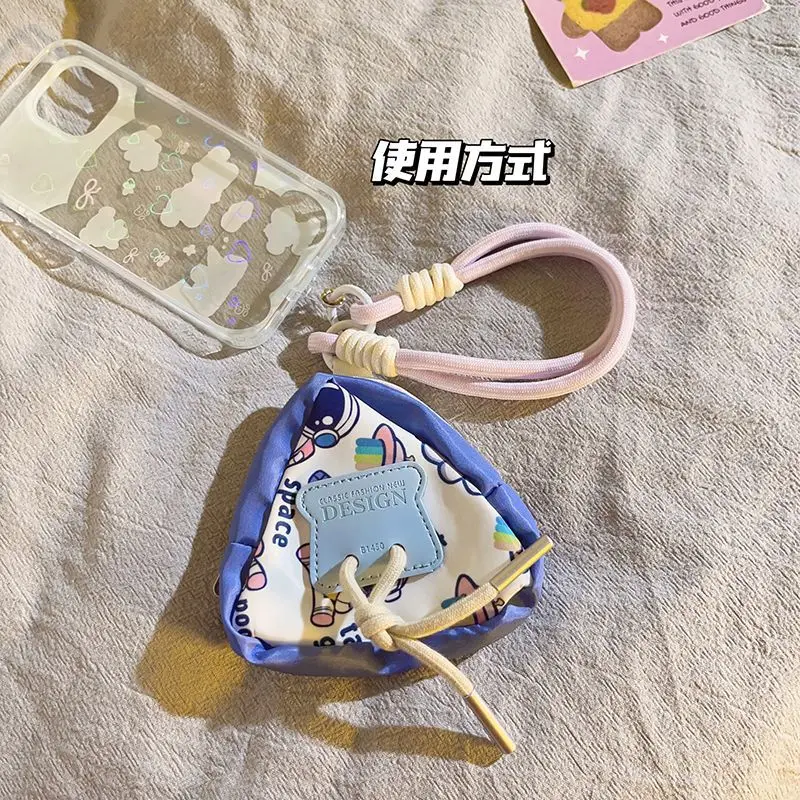 Trendy triangular coin purse, mobile phone pendant, backpack pendant accessory, phone case lanyard accessory