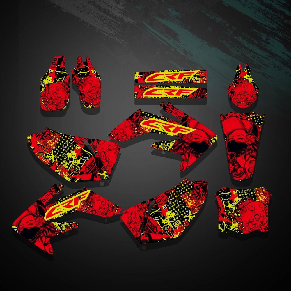 New Style TEAM GRAPHICS BACKGROUNDS DECALS STICKERS Kits For Honda CRF250 CRF250R CRF 250 250R 2008 2009
