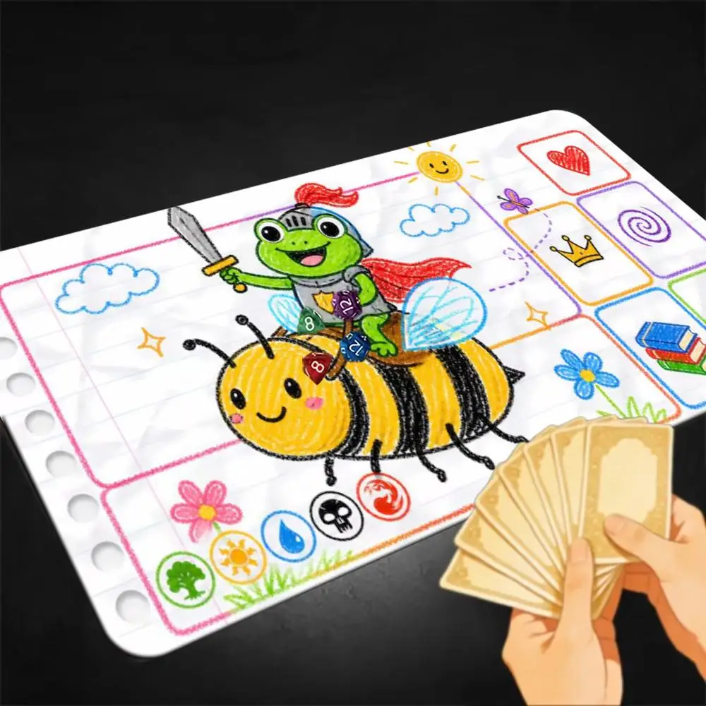 Magic Card Playmat 14*24inch deskmat Anti-slip Fantasy TCG Gaming pad tapete With  Zones Hand-drawn design of cute cartoon bees