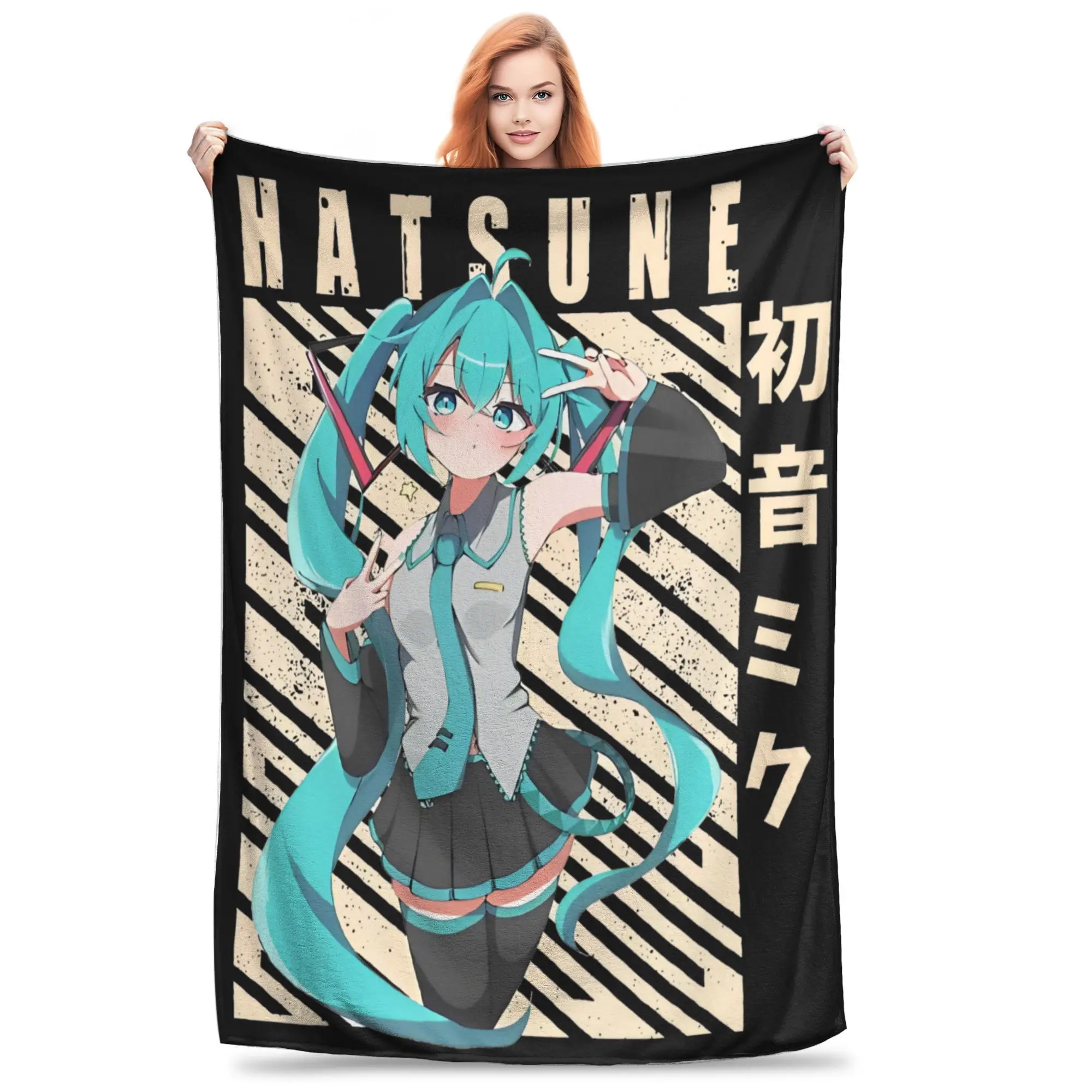

Hatsune Miku Printed Blanket For Men Women Ultra Soft Throw Blankets for Sofa 50x60 Inches Multi-size