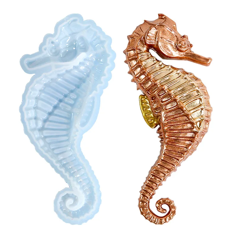 Sea Horse Silicone Molds DIY Handmade Wall Hanging Art Decoration Ornament Epoxy Resin Mold 3D Animal Making Plaster Mould