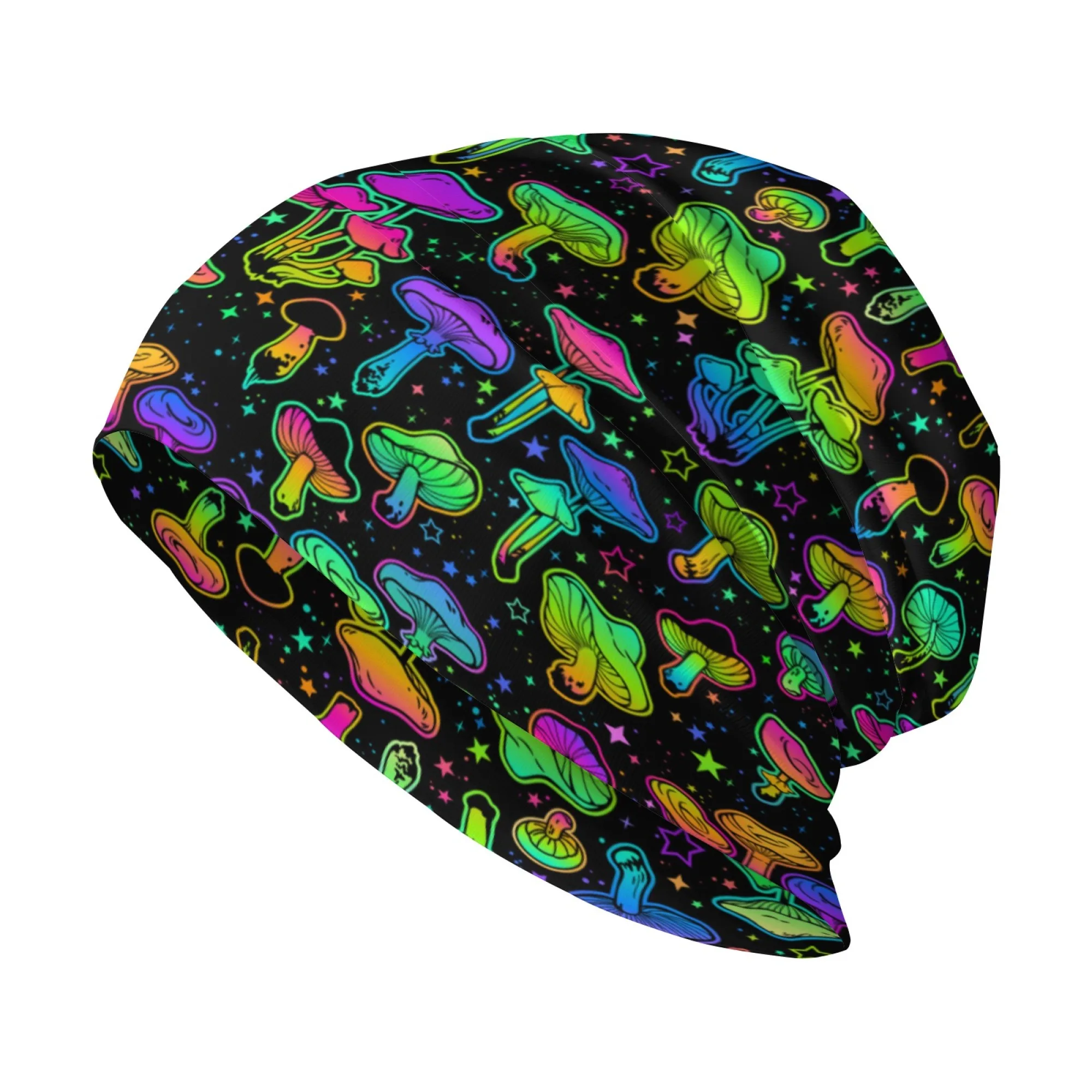 Neon Mushroom Novelty Hat Outdoor Casual Sports Men's Hat Retro Trend Hip Hop Beanie Elastic Comfortable Warm Women's Winter Hat