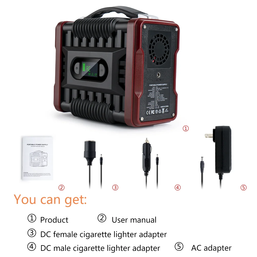 Lithium Battery Portable Emergency Power Station WIth Laptop 200w 300w 500w 800W 1000W Solar Power Station