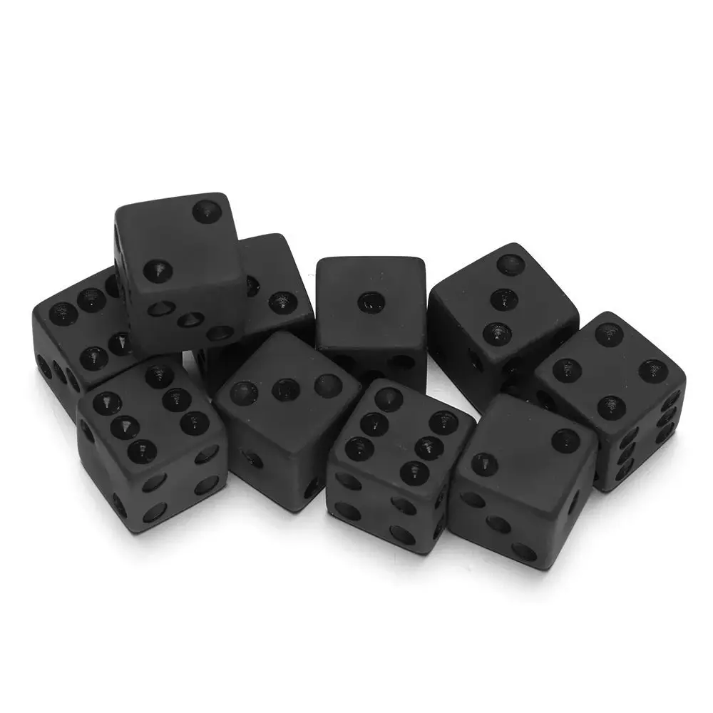 10pcs/lot Black Dice Set 16mm Acrylic Polyhedral Dice with Square Angle for Entertainment Board Games Accessories Digital Dice