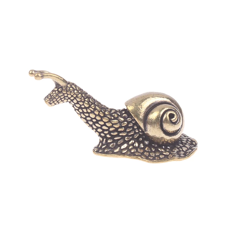 1pc Retro Mini Snail Ornament Tea Pet Snail Ornament Antique Brass Animal Miniature Figurine Desktop Crafts