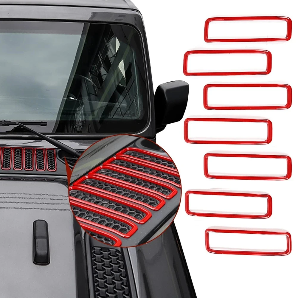 1Set Hood Vent Cover Cowl Panel Vent Cover Trim ABS Exterior Accessories For Jeep Wrangler JL JLU & Gladiator JT 2018-2023+