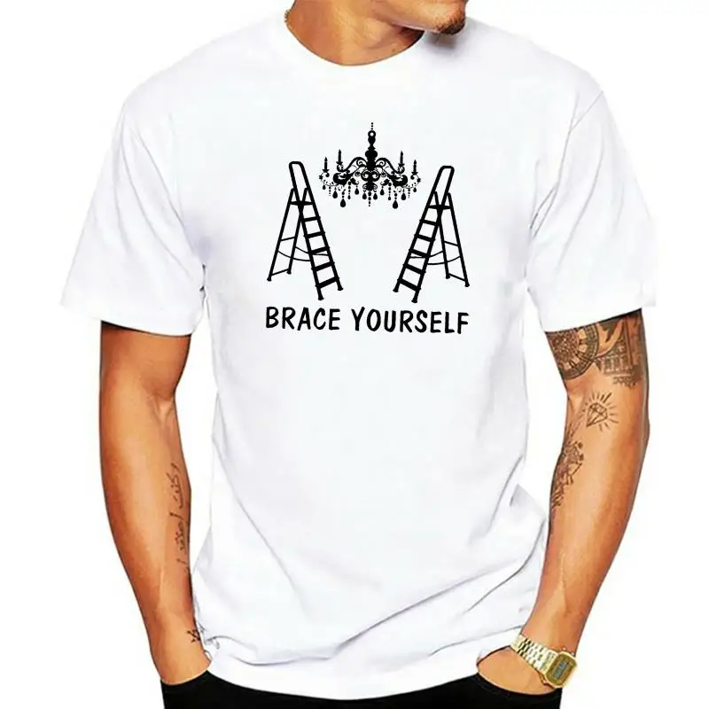 Brace Yourself Mens T-Shirt Only Fools and Horses Inspired Trotters Chandelier Summer Men'S fashion Tee 2024 fashion t shirt