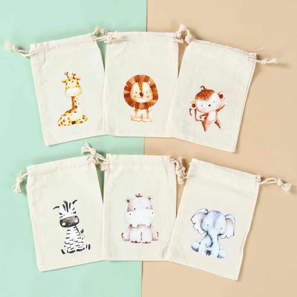 6 sacs cadeaux à cordon avec m - Baby Nursery Jungle Theme avis et prix